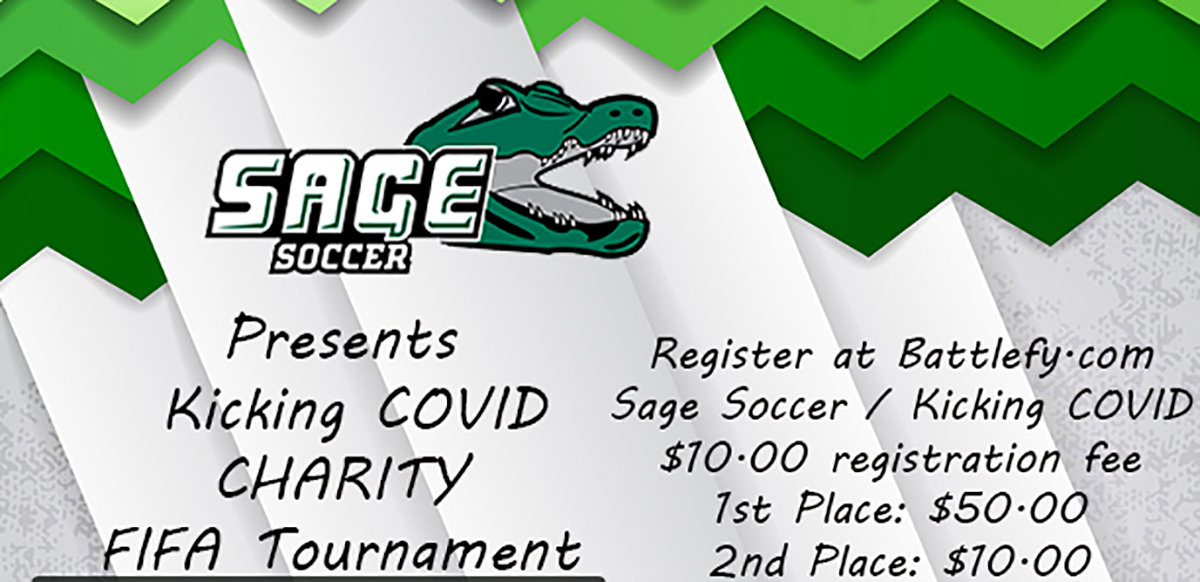 Join Sage Women's Soccer in their Kicking COVID Charity Video Game Tournament!