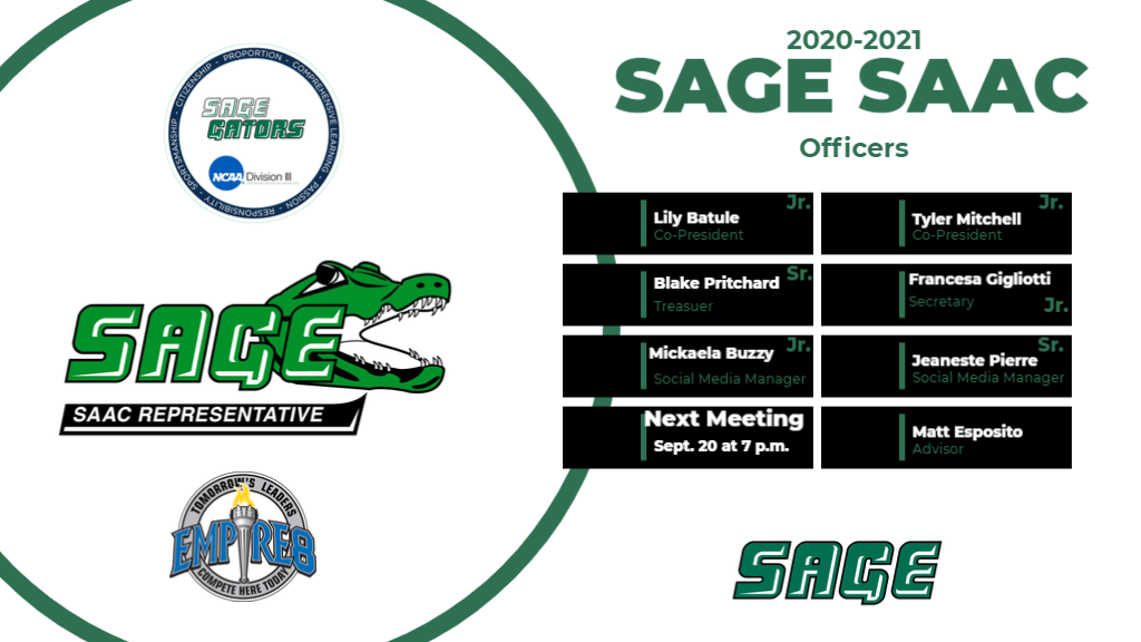 Sage announces 2020-2021 S.A.A.C. officers