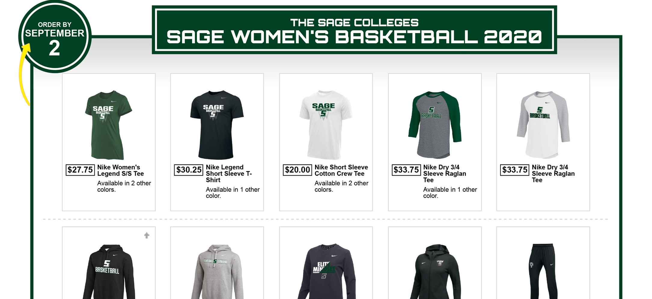 Support Sage Women's Basketball Team with a purchase on their Team Store Now through September 2