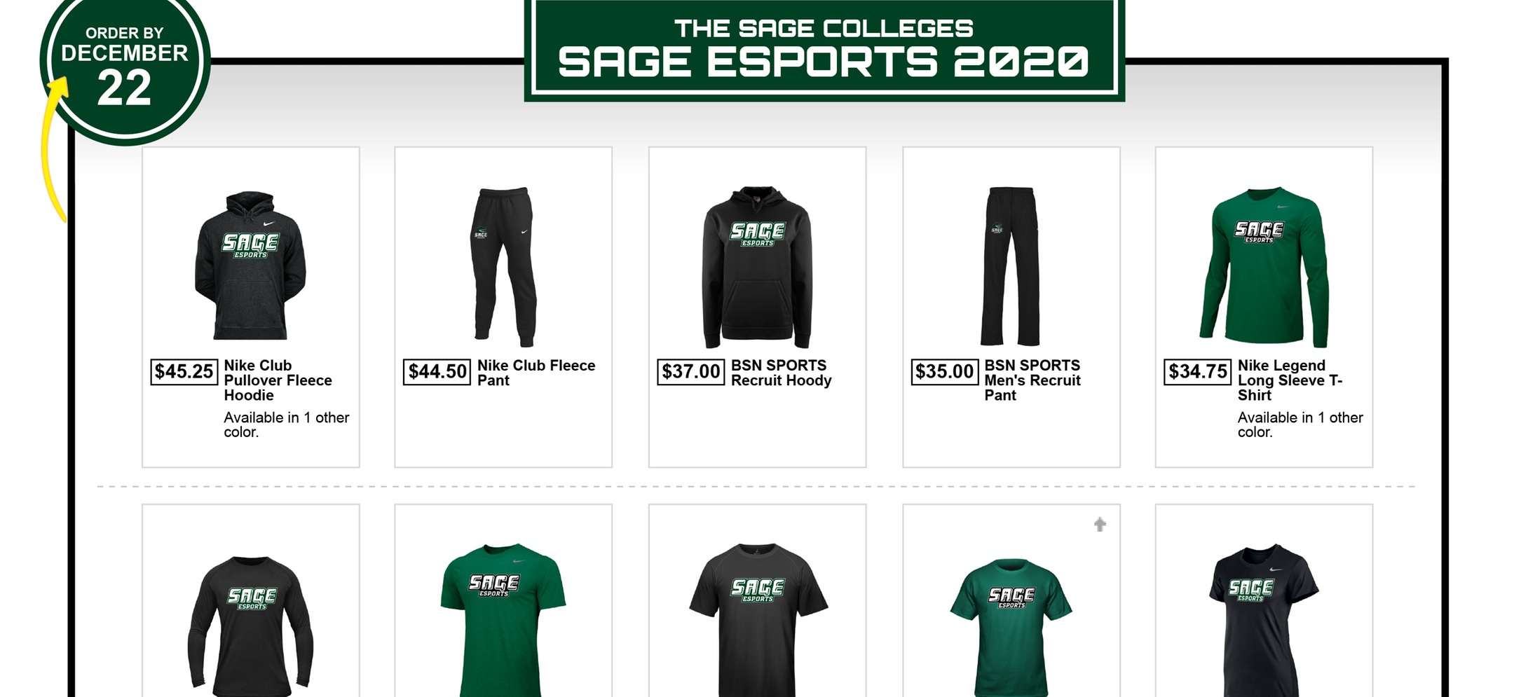 Shop the Esport Team Store, Now through Dec. 22