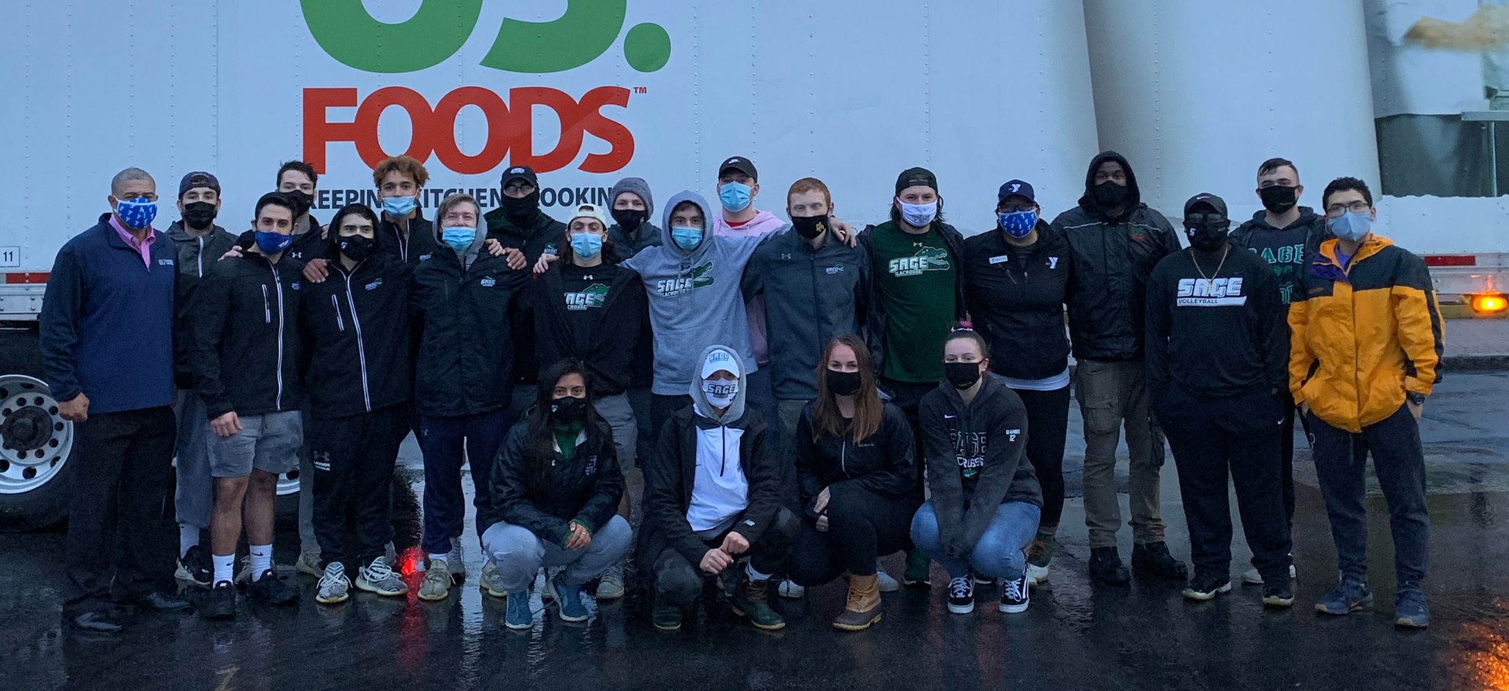 Sage student-athletes assist once again with Farmers to Families Food Box Program
