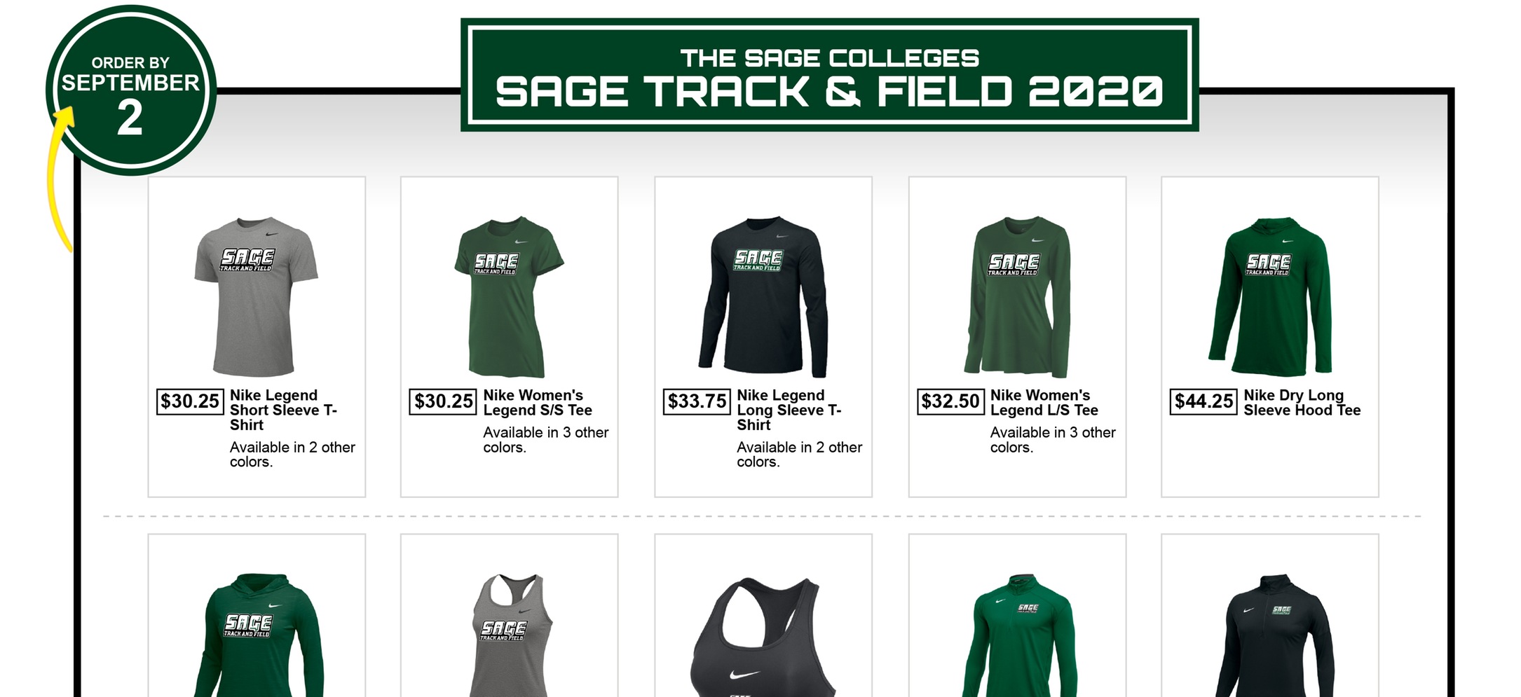 Support Sage's Cross Country and Track and Field Programs with a purchase from their Team Store! Now through September 2!