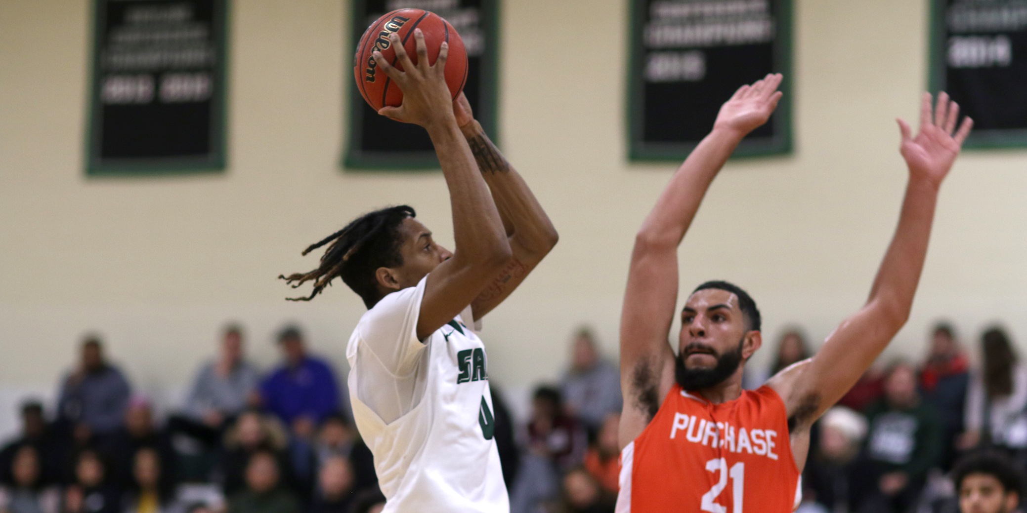 Balanced attack leads Sage men past Purchase, 77-73