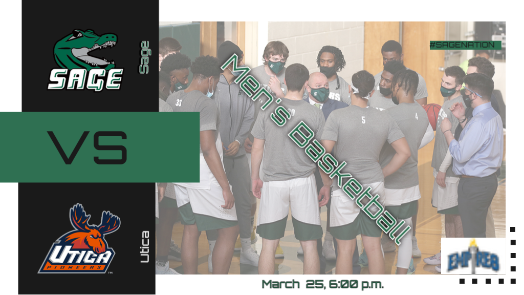 RSC Men's Basketball Game Day Information for March 25 vs. Utica
