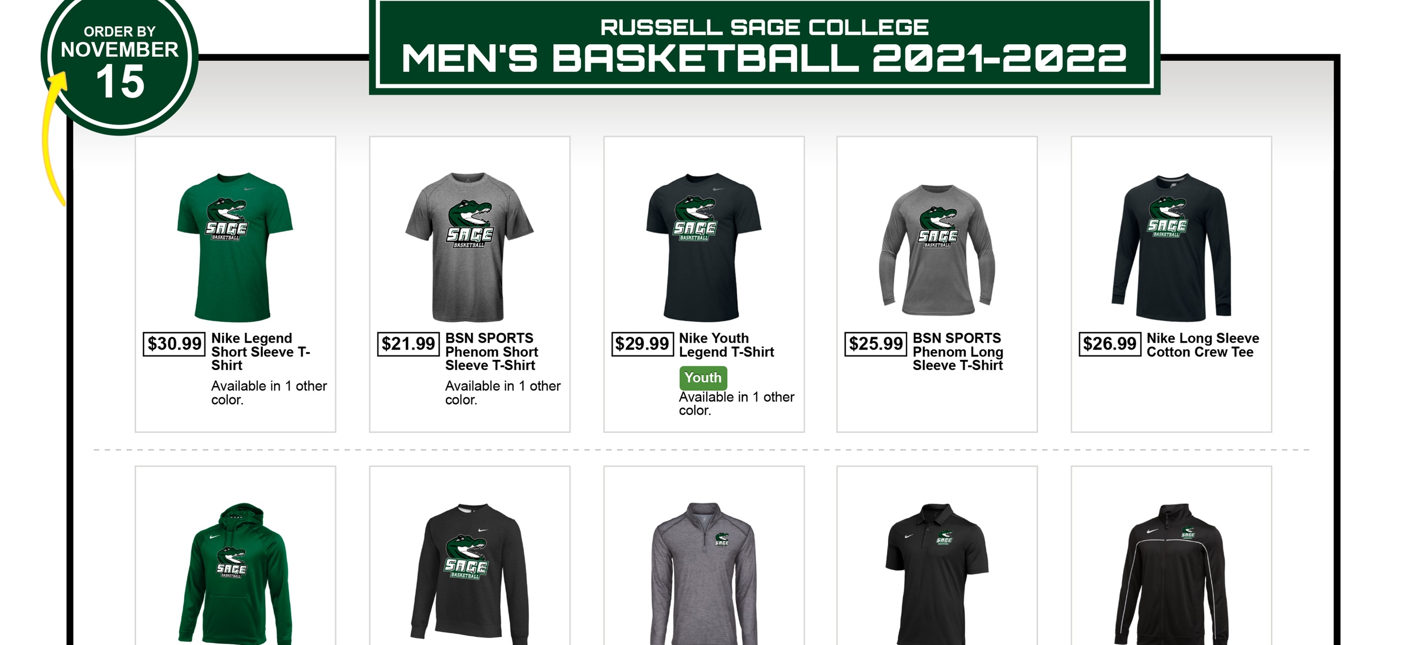 RSC Men's Basketball Sponsors on-line store