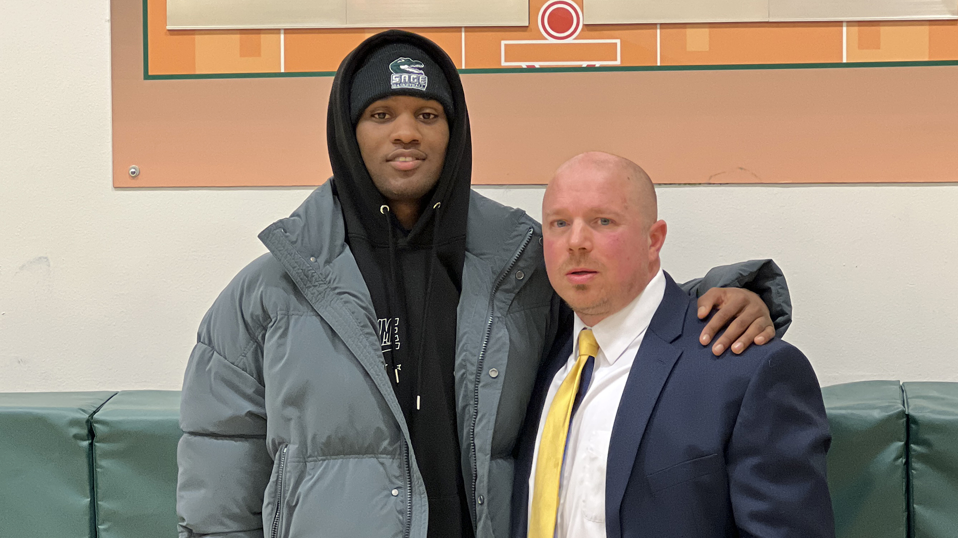 Jalon Borders '22 and Head Coach Brian Barnes (Photo by: Kyle Young)