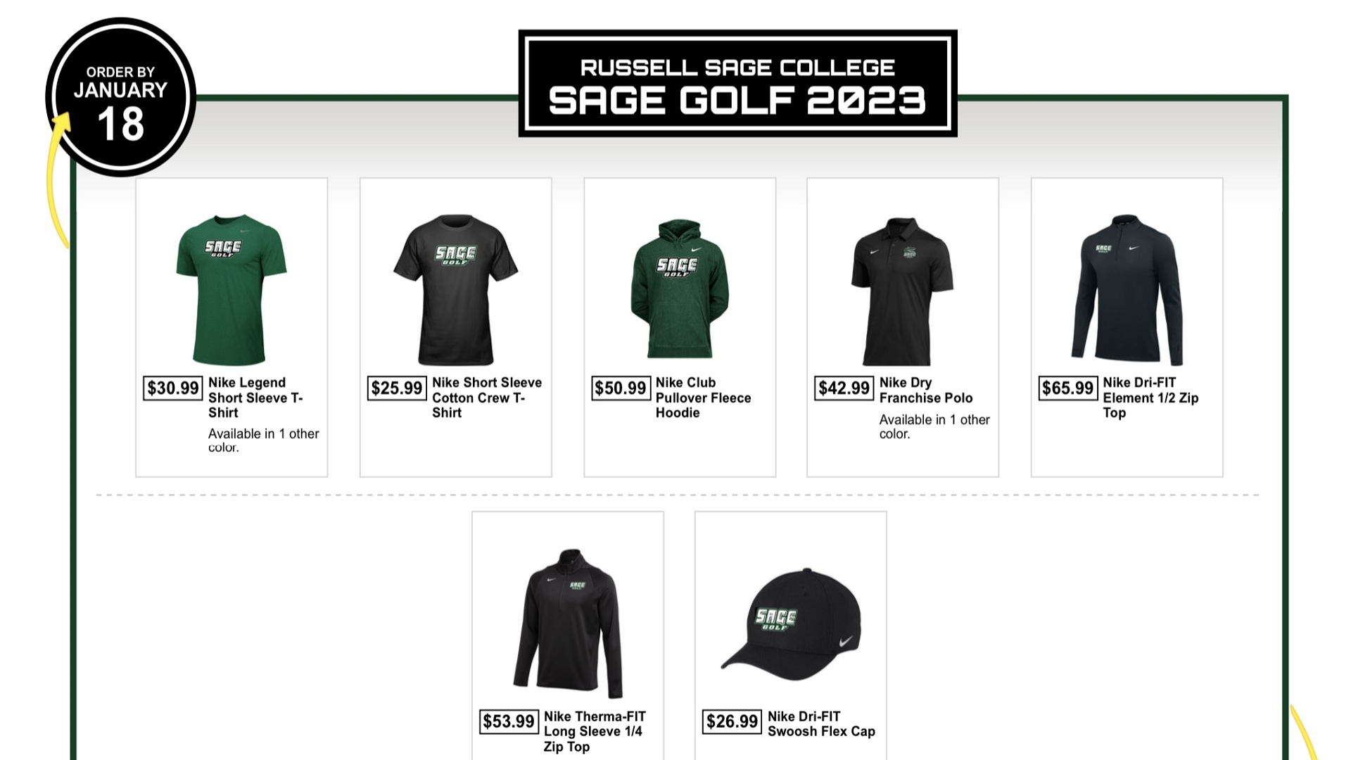 RSC Golf Flash Store -- Jan. 2023