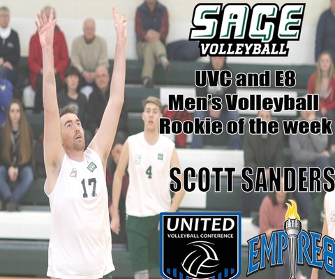 Sanders collects Rookie Awards from E8 and UVC for second straight week