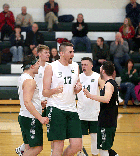 Sage men's volleyball records key victory as they beat #14 ranked MIT