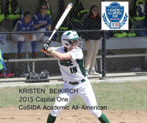 Kristen Beikirch becomes a three-time CoSIDA Academic All-American with release of 2015 team