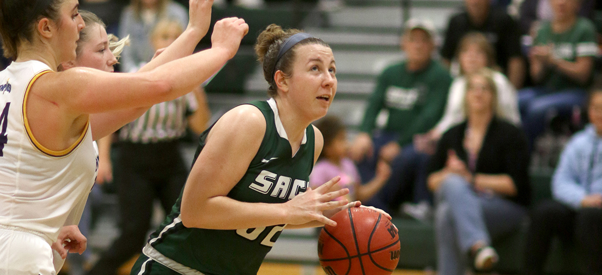 Flynn tallies double-double as Sage tops Alfred, 72-46