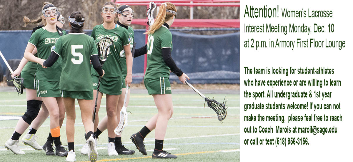 Looking to play lacrosse this spring at Sage! Interest Meeting on Dec. 10!