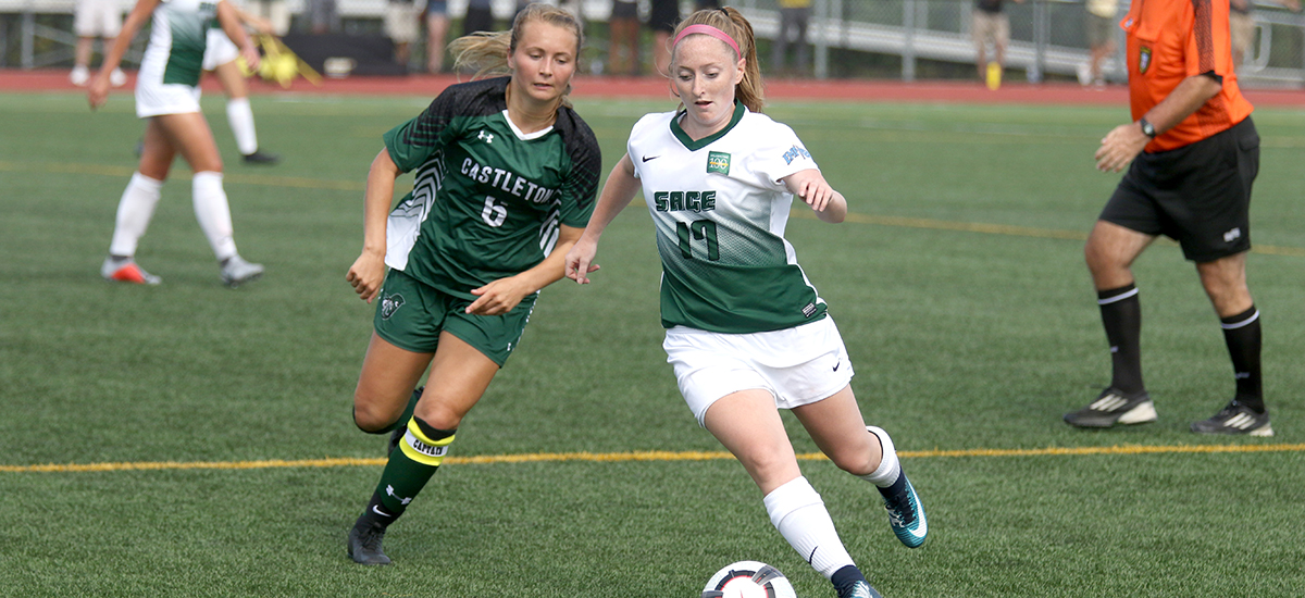 Cortland Tops Sage in women's soccer action