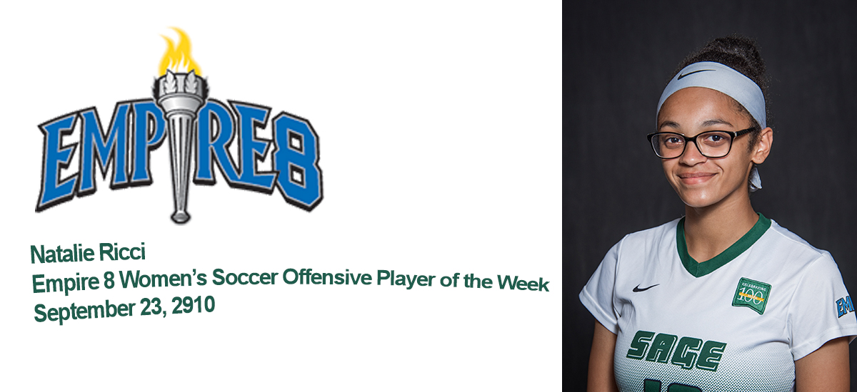 Sage's Natalie Ricci Named Empire 8 Offensive Player of the Week