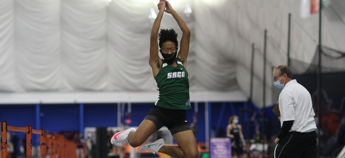 Sage women's track squad narrowly edged by Pioneers