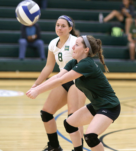 Women's volleyball team posts a split on final day of Hawk Invitational