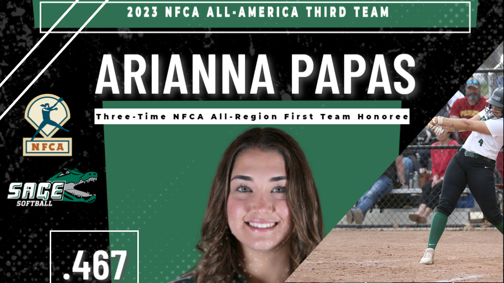 RSC Softball Player Arianna Papas named to 2023 NFCA All-America Team!